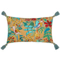 Multicoloured-Teal - Front - Wylder Orilla Tassel Floral Cushion Cover