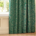 Emerald - Side - Wylder Nature Grantley Jacquard Pencil Pleat Curtains