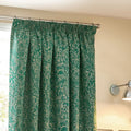 Emerald - Back - Wylder Nature Grantley Jacquard Pencil Pleat Curtains