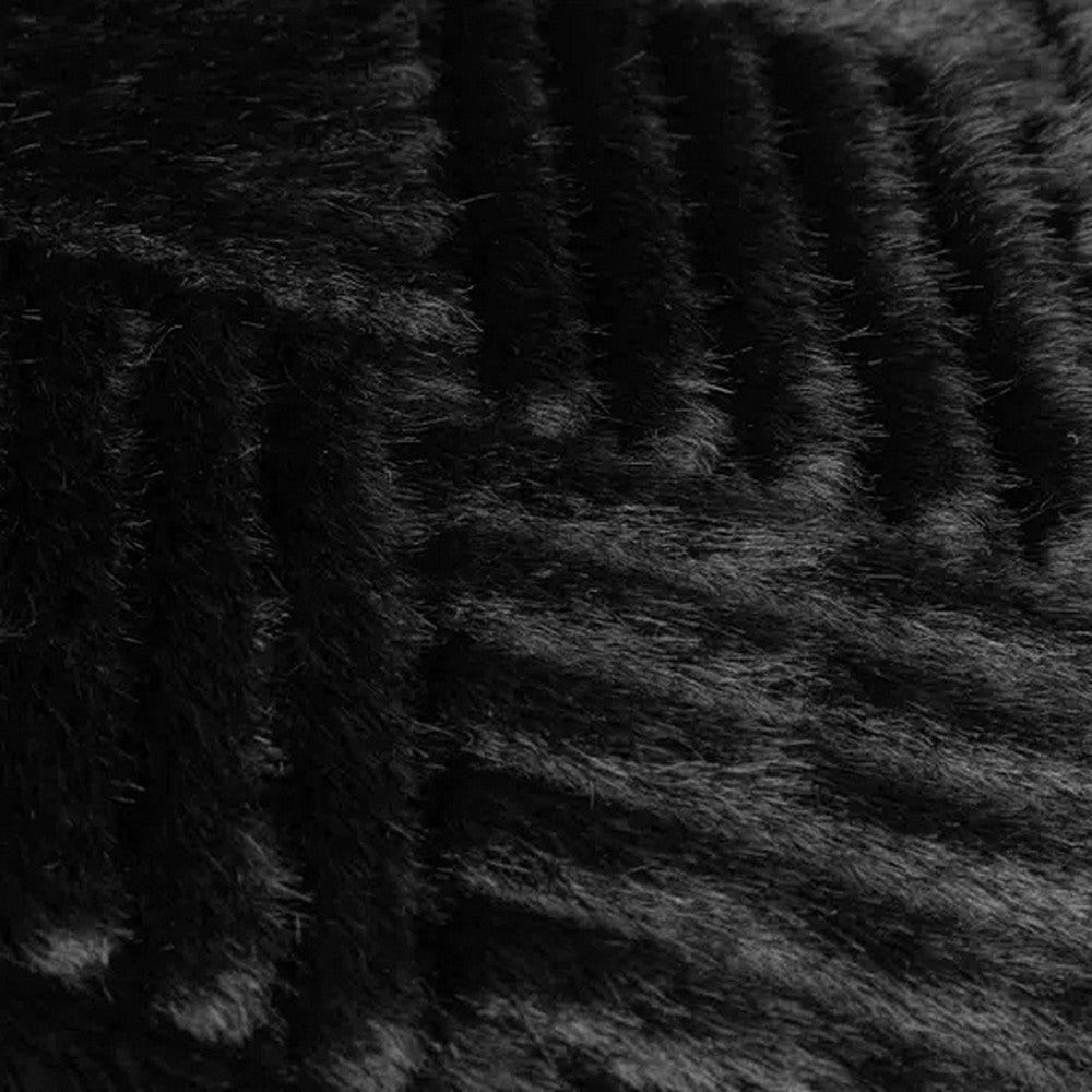 Jet Black - Back - Paoletti Sonnet Faux Fur Cut Throw