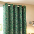 Emerald - Side - Wylder Nature Grantley Jacquard Eyelet Curtains