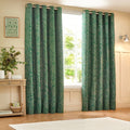 Emerald - Front - Wylder Nature Grantley Jacquard Eyelet Curtains
