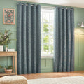 Wedgewood - Front - Wylder Nature Grantley Jacquard Eyelet Curtains