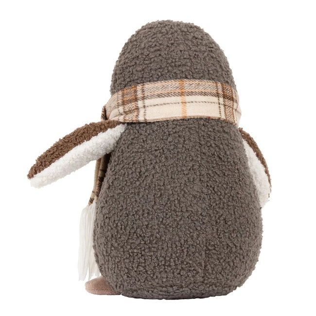 Warm Grey - Back - Paoletti Bouclé Penguin Doorstop