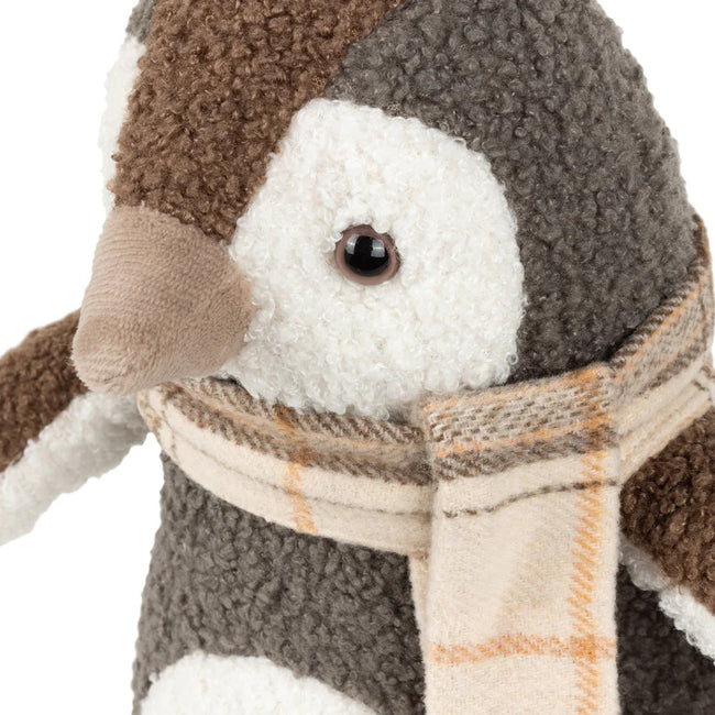 Warm Grey - Side - Paoletti Bouclé Penguin Doorstop