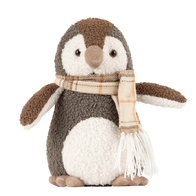 Warm Grey - Front - Paoletti Bouclé Penguin Doorstop
