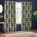 Green - Front - Wylder Woodlands Jacquard Floral Eyelet Curtains
