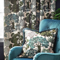 Green - Pack Shot - Wylder Woodlands Jacquard Floral Eyelet Curtains