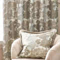 Natural - Side - Wylder Woodlands Jacquard Floral Eyelet Curtains