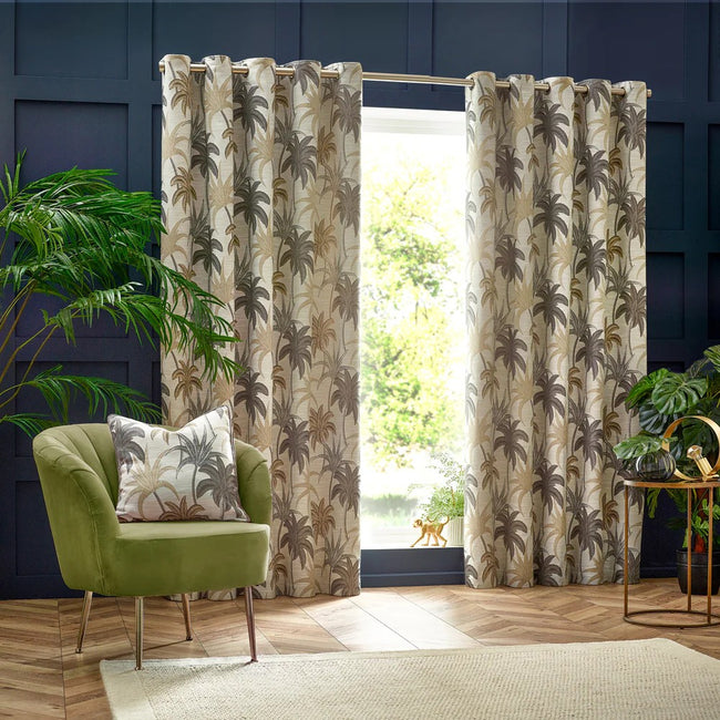 Natural - Pack Shot - Wylder Galapagos Jacquard Eyelet Curtains
