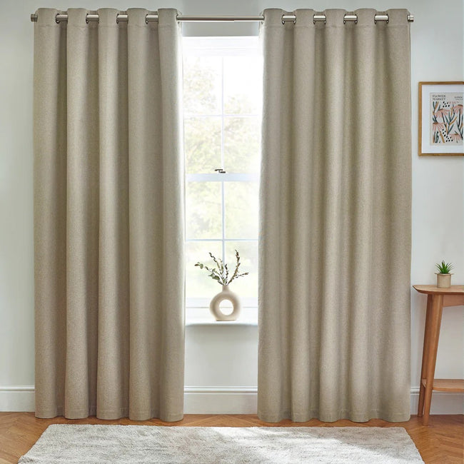 Natural - Front - Furn Dawn Eyelet Curtains
