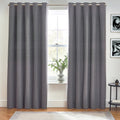 Charcoal - Front - Furn Dawn Eyelet Curtains