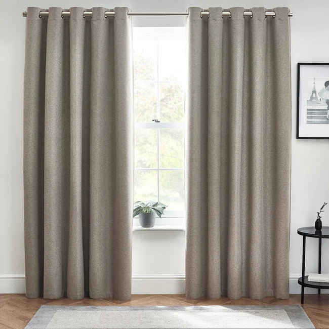Grey - Front - Furn Dawn Eyelet Curtains