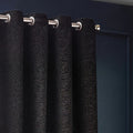 Black - Back - Paoletti New Galaxy Chenille Eyelet Curtains