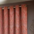 Terracotta - Back - Paoletti Gatsby Jacquard Eyelet Curtains