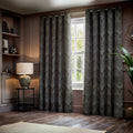 Black - Front - Paoletti Gatsby Jacquard Eyelet Curtains