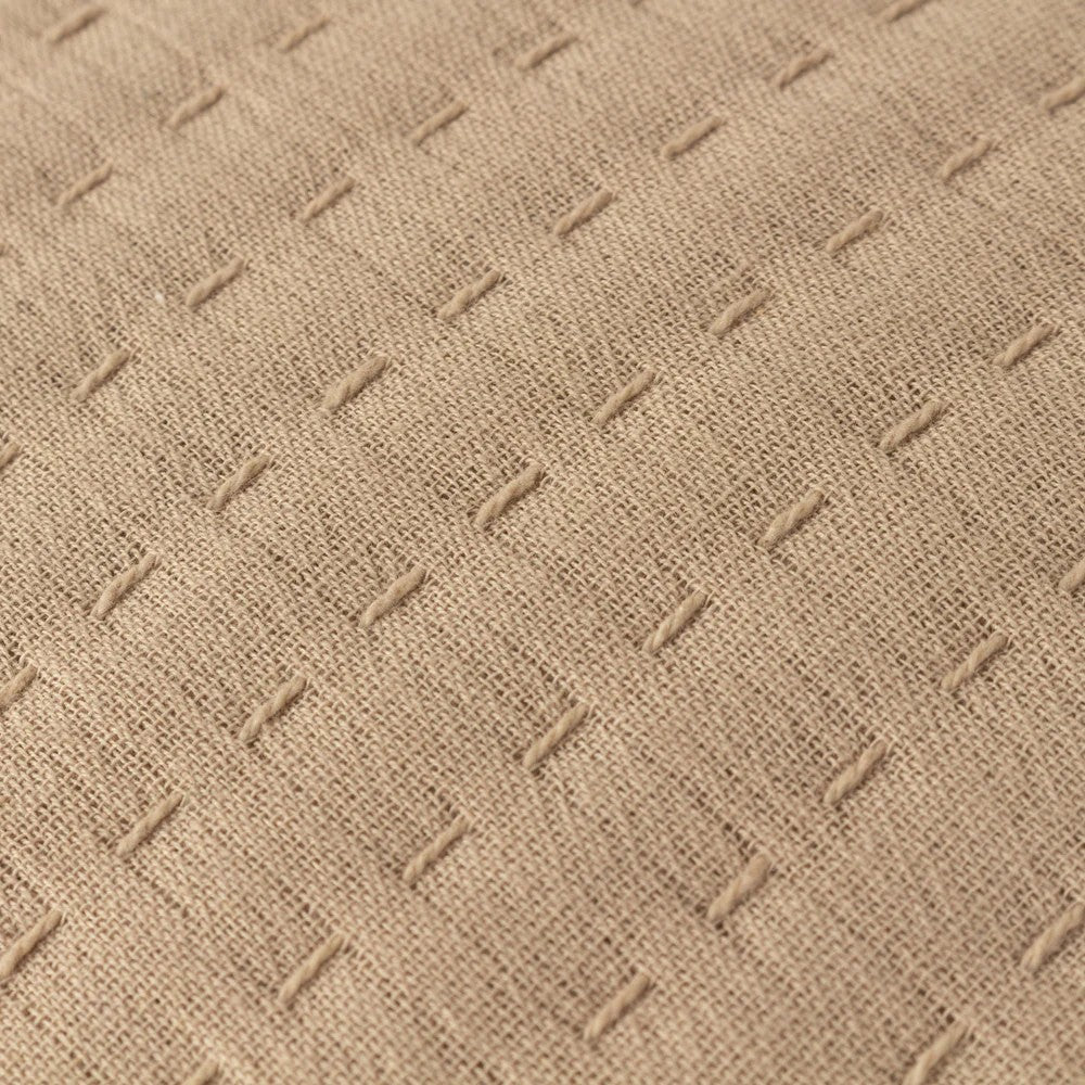 Taupe - Lifestyle - Yard Hush Cotton Linear Cushion Cover