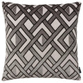 Grey-Black - Front - Paoletti Henley Jacquard Velvet Cushion Cover