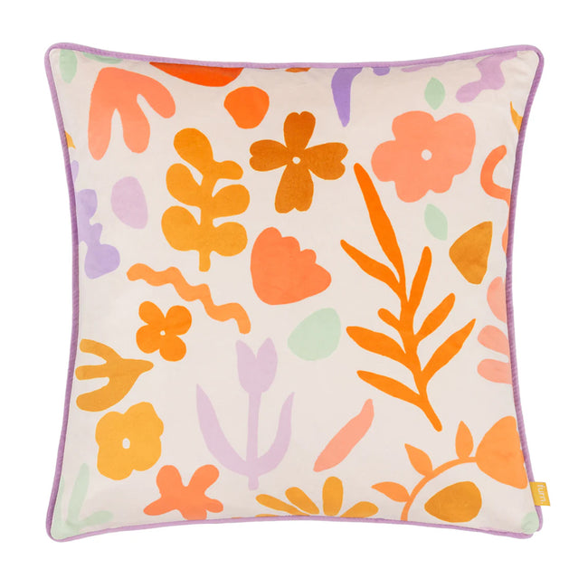 Multicoloured - Front - Furn Amelie Velvet Doodles Cushion Cover
