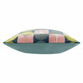 Pink-Avocado Green - Side - Paoletti Bardot Cut Velvet Cushion Cover
