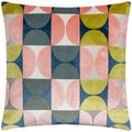 Pink-Avocado Green - Front - Paoletti Bardot Cut Velvet Cushion Cover