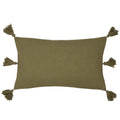 Khaki - Back - Yard Folis Embroidered Cushion Cover