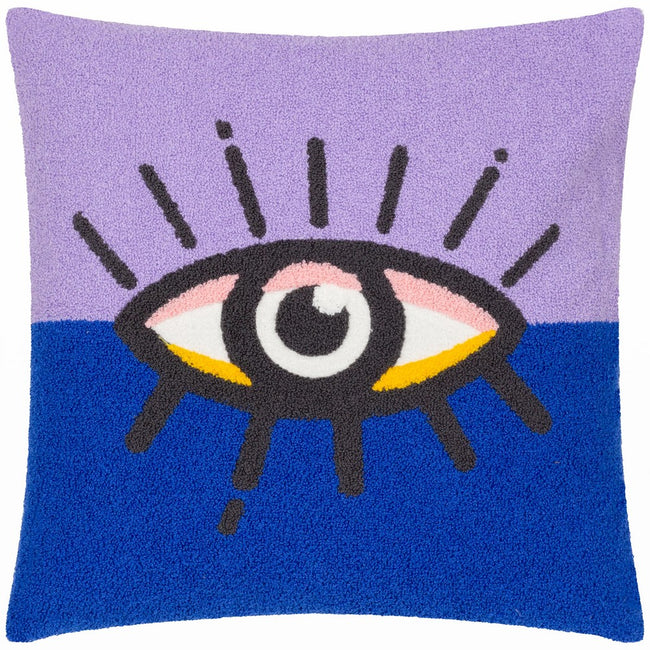 Lilac-Blue - Front - Heya Home All Eyes On You Bouclé Cushion Cover