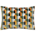 Gold-Blue - Front - Paoletti Keela Geometric Cushion Cover