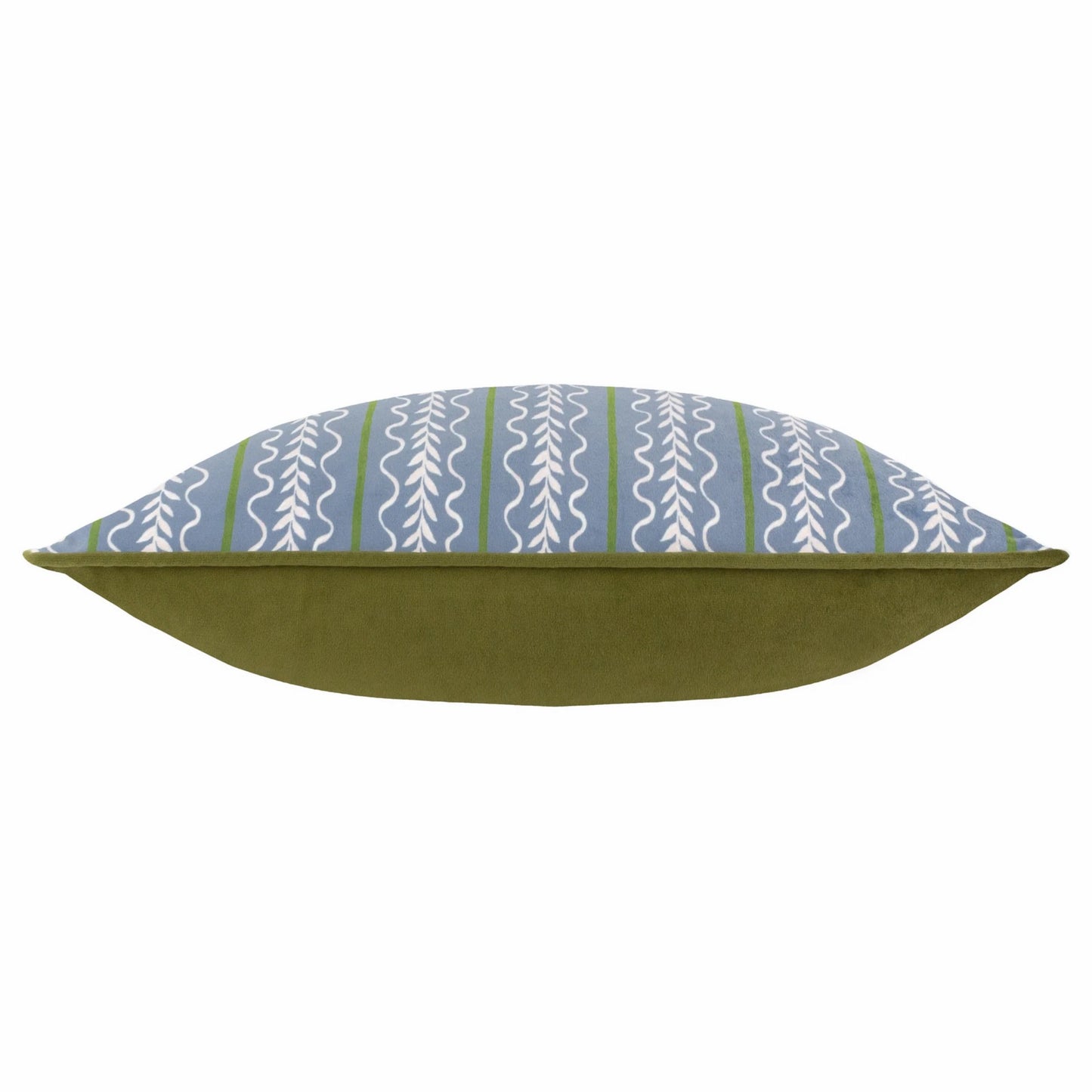 French Blue - Side - Wylder Albera Piped Velvet Cushion Cover