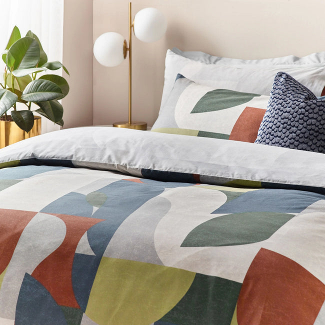 Multicoloured - Side - Hoem Siresa Geometric Duvet Cover Set