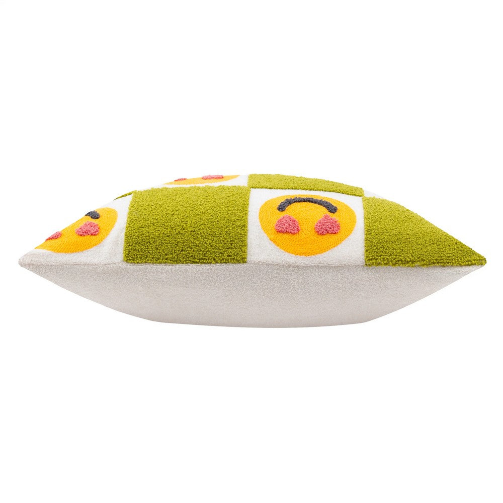 Green - Side - Heya Home Love You More Bouclé Embroidered Cushion Cover