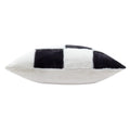 Black - Side - Heya Home Cozee Faux Fur Checked Cushion Cover