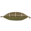 Moss-Natural - Side - Yard Beni Fringed Checked Cushion Cover