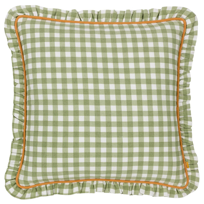 Sage - Front - Furn Maude Reversible Gingham Cushion Cover