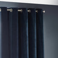 Navy - Back - Yard Chenille Velvet Eyelet Curtains