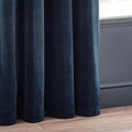Navy - Side - Yard Chenille Velvet Eyelet Curtains