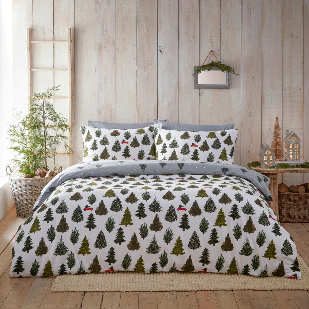 Pine Green - Lifestyle - Furn Evergreen Brushed Cotton Duvet Cover Set