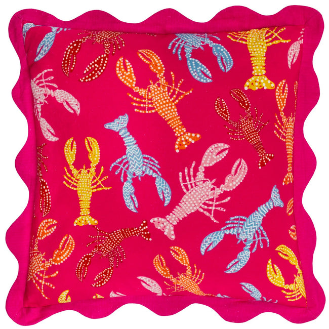 Pink - Front - Furn Scalloped Crustaceans Cushion Cover