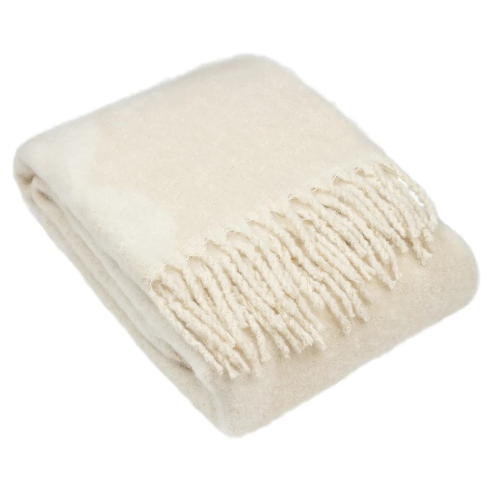 Natural - Back - Hoem Meta Jacquard Tassel Throw
