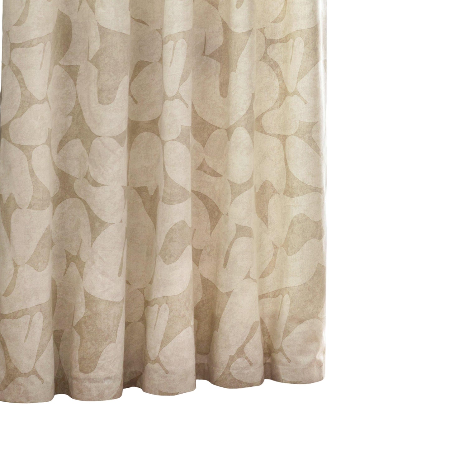 Natural - Side - Hoem Brinn Abstract Eyelet Curtains