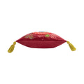 Ruby Red - Side - Wylder Embroidered Mushroom Cushion Cover