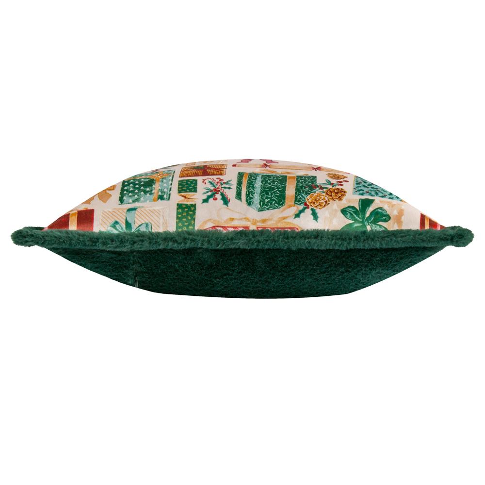 Emerald-Red - Side - Furn All Wrapped Up Faux Fur Cushion Cover