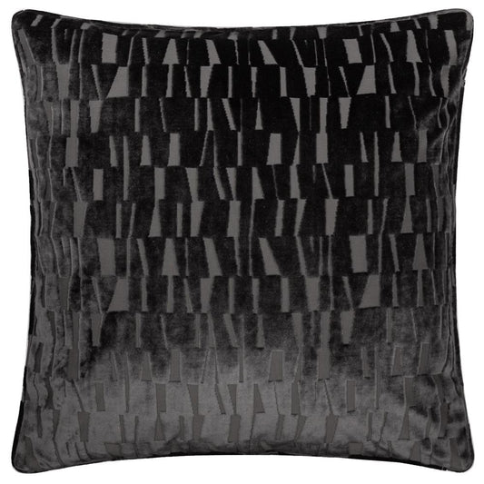 Charcoal - Front - Paoletti Manhattan Velvet Cushion Cover