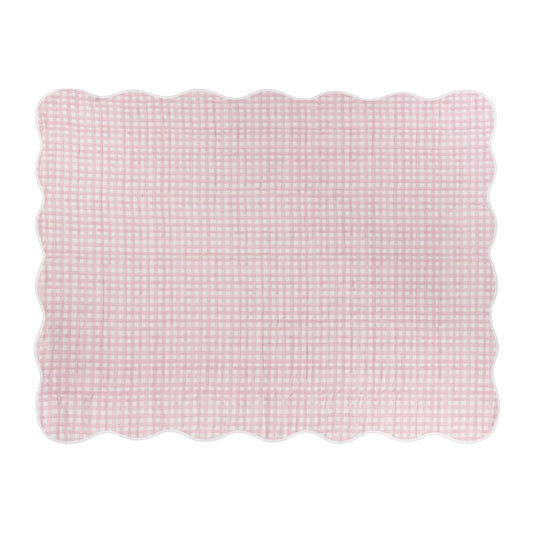 Pink - Front - Furn Quilted Scalloped Bedspread