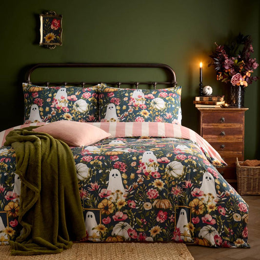 Multicoloured - Front - Furn Bootanical Reversible Printed Duvet Cover Set