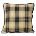 Black - Front - Riva Home Harewood Check Cushion Cover