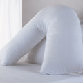 White - Front - Riva Home V-Shaped Pillow