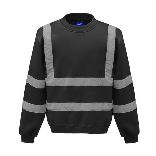 Black - Front - Yoko Unisex Adult Hi-Vis Sweatshirt