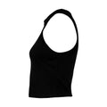 Solid Black - Side - Bella + Canvas Womens-Ladies Micro-Rib Racer Tank Top