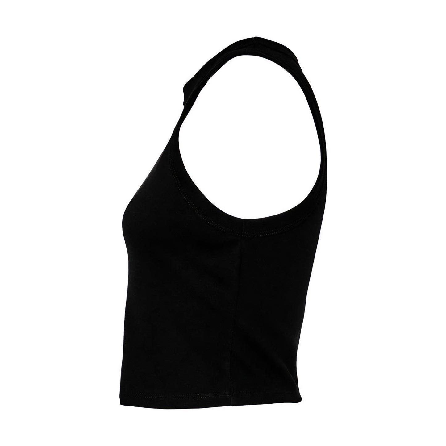 Solid Black - Side - Bella + Canvas Womens-Ladies Micro-Rib Racer Tank Top